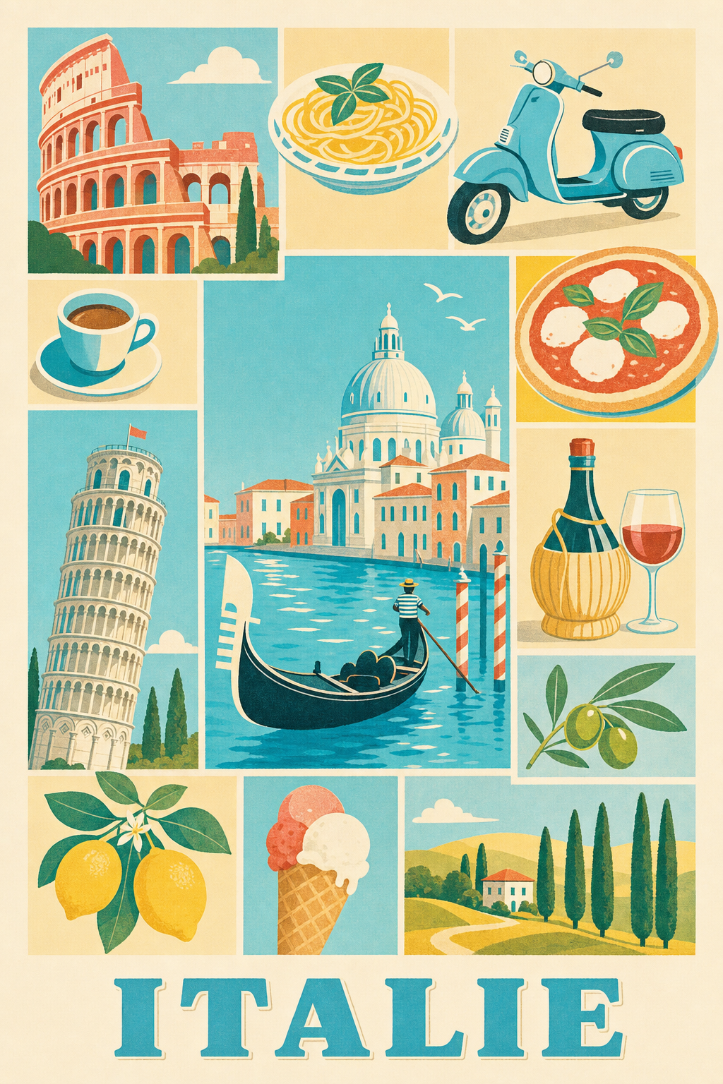 Poster d'Italie, Affiche Clichés