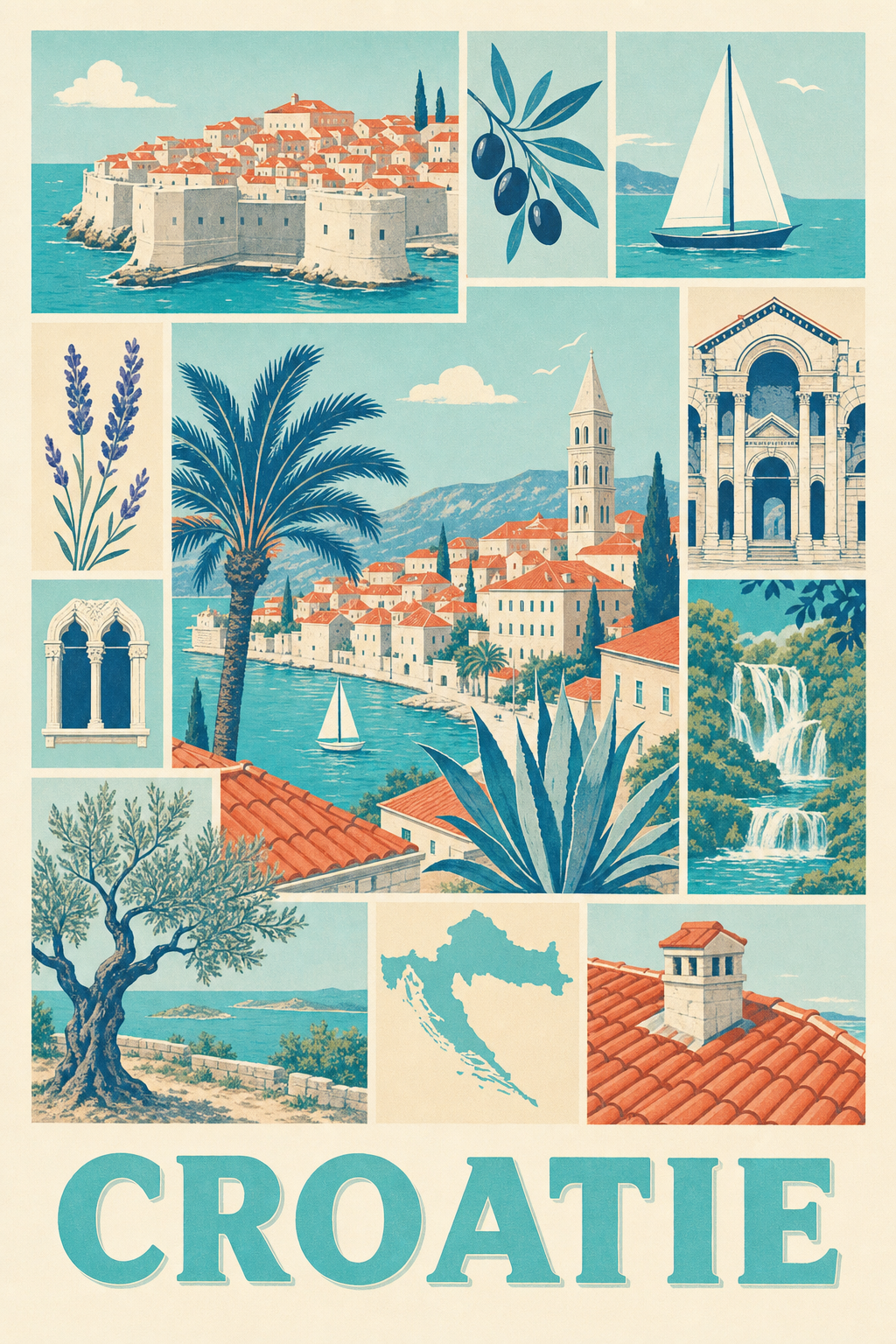 Poster de Croatie, Affiche Clichés