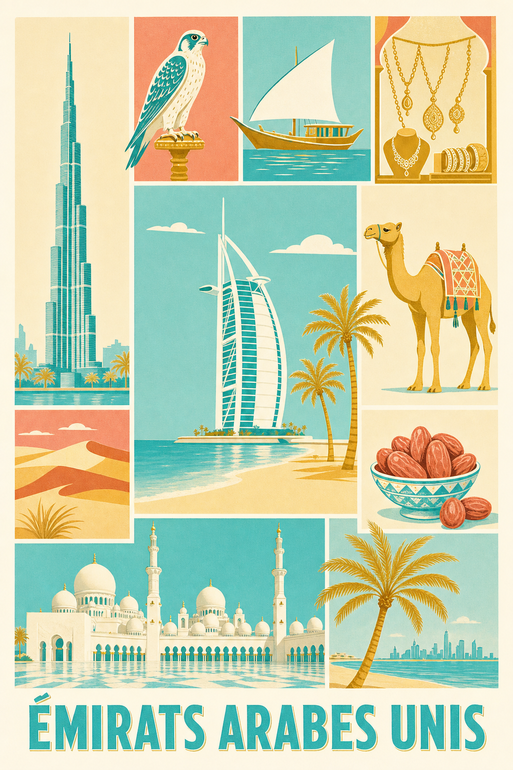 Poster Emirats Arabes Unis, Affiche Clichés