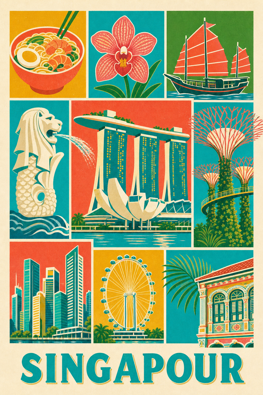 Poster de Singapour, Affiche Clichés