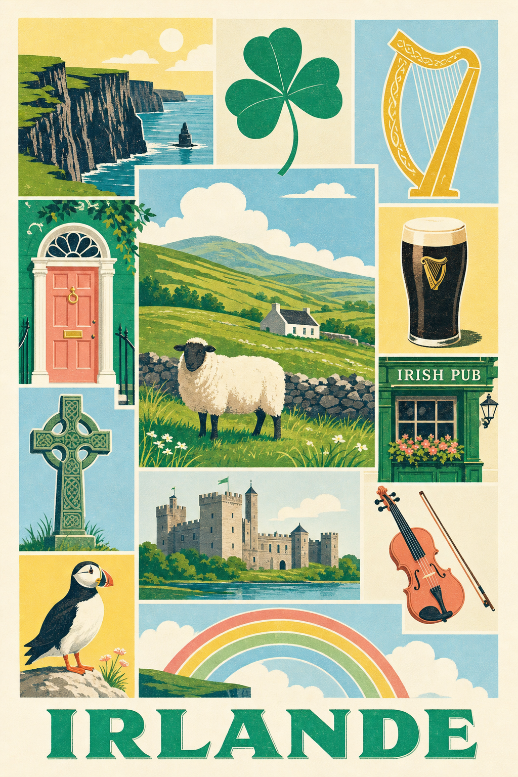 Poster d'Irlande, Affiche Clichés
