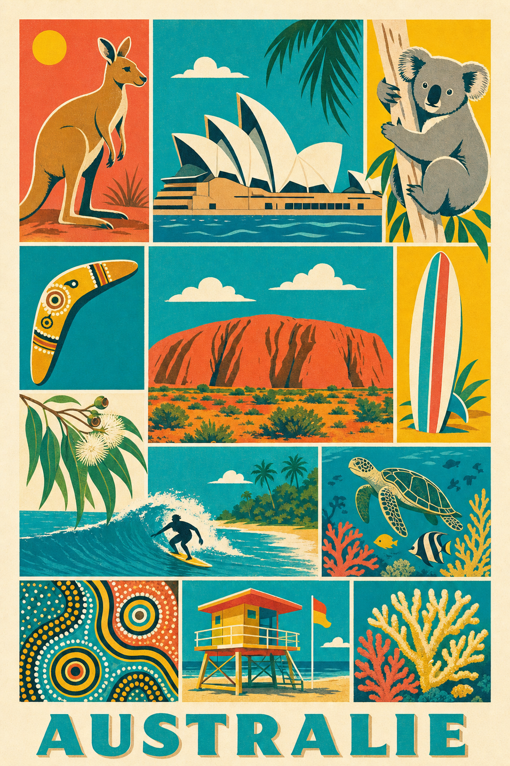 Poster d'Australie, Affiche Clichés