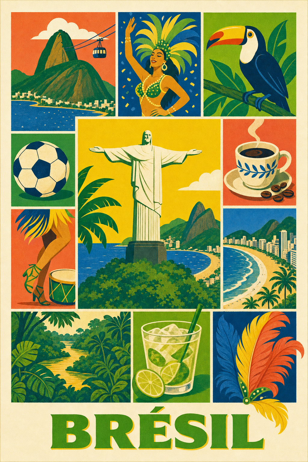 Poster du Brésil, Affiche Clichés