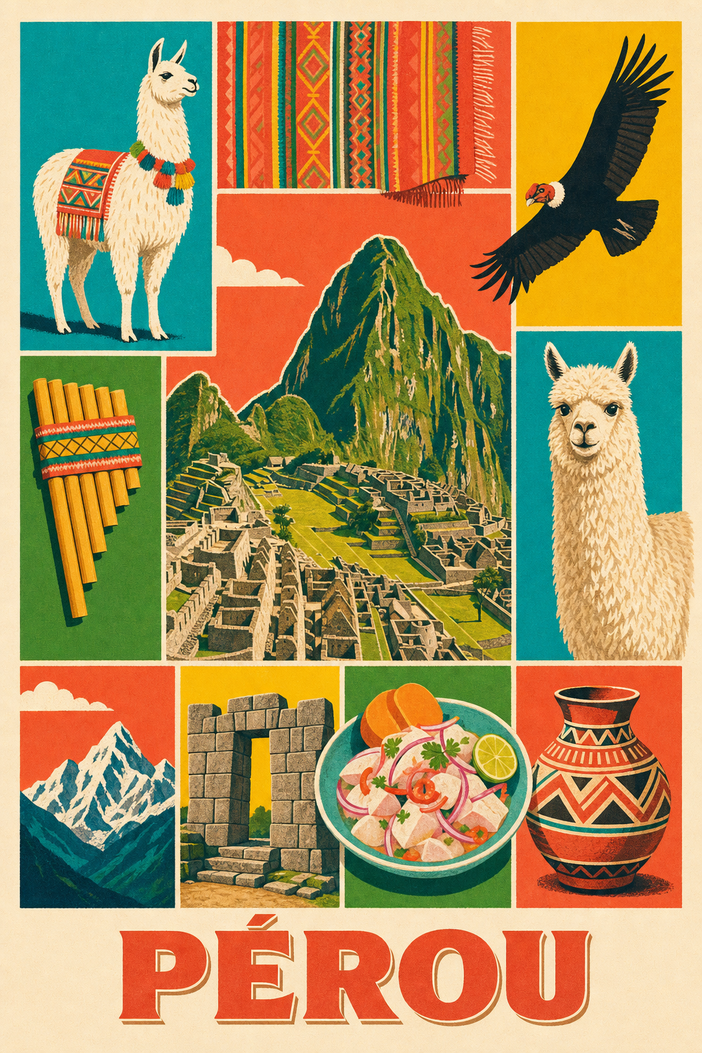 Affiche du Pérou, poster Machu Picchu