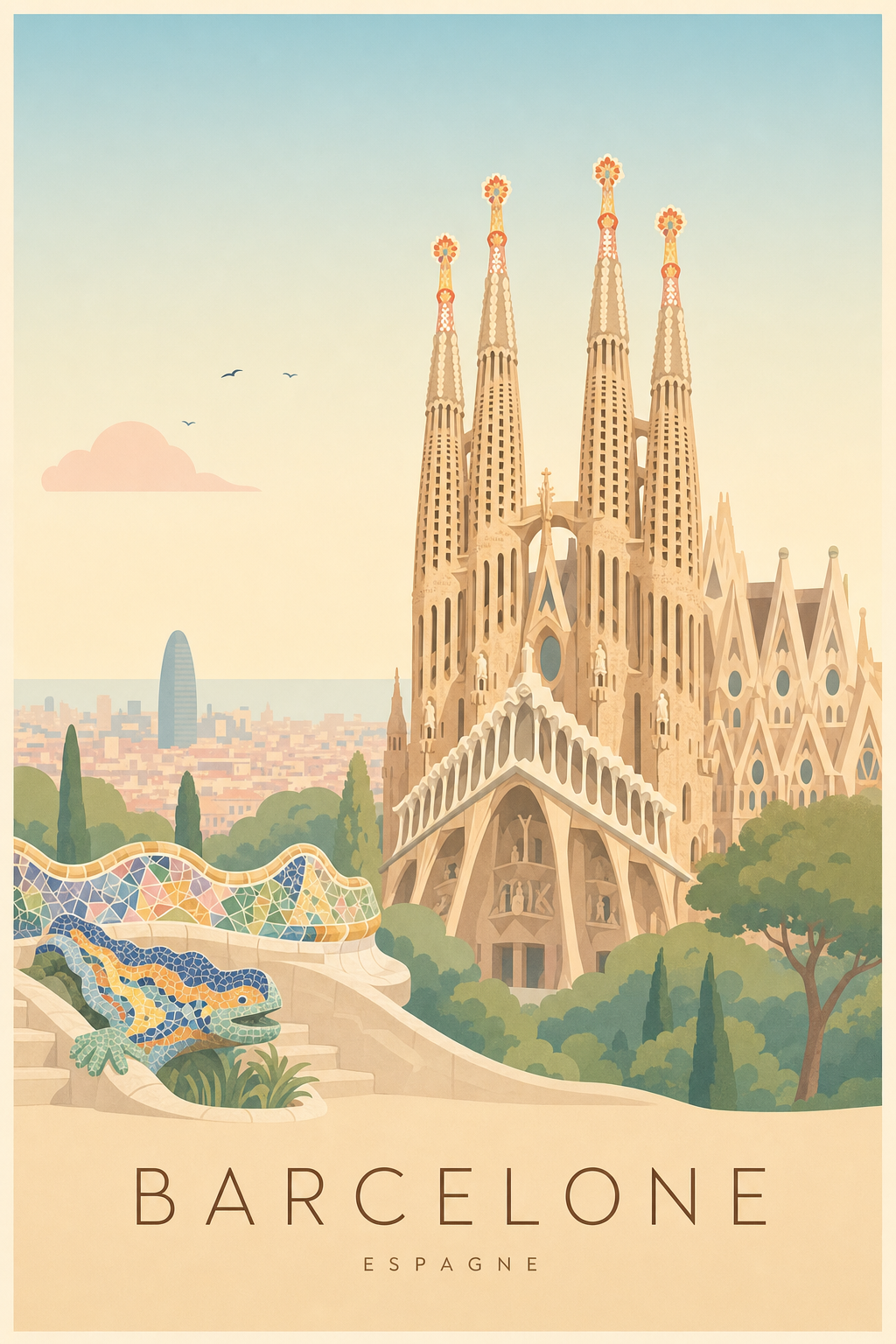 Affiche de Barcelone - Poster Calme
