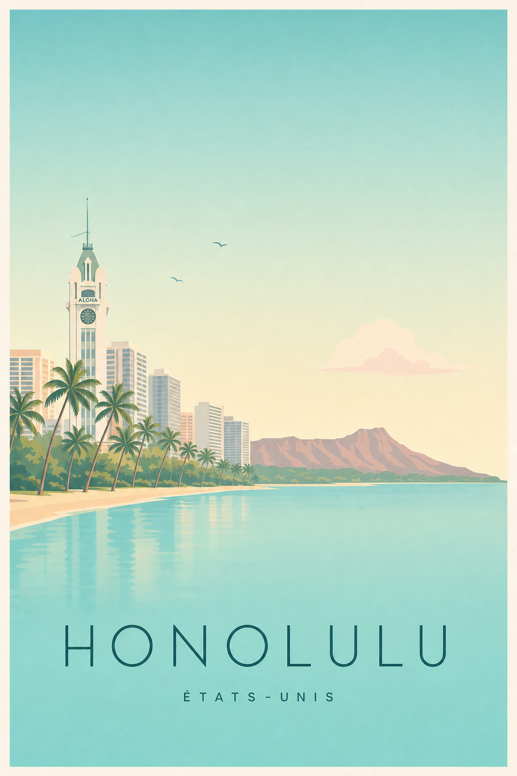 Affiche d'Honolulu - Poster Calme
