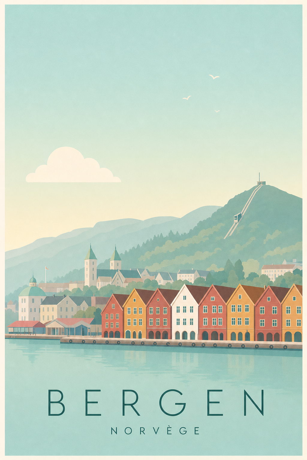 Affiche de Bergen - Poster Calme