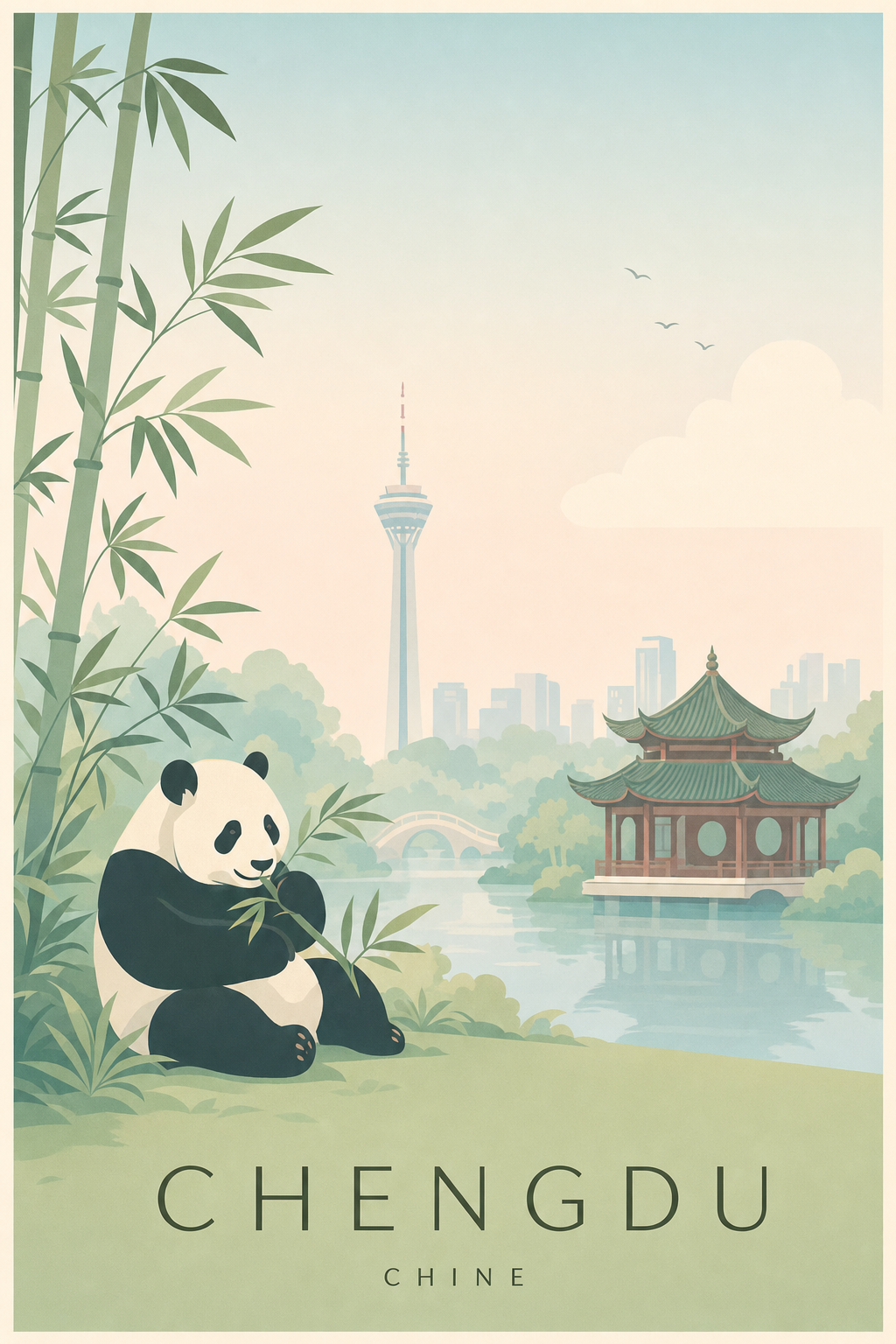Affiche de Chengdu - Poster Calme