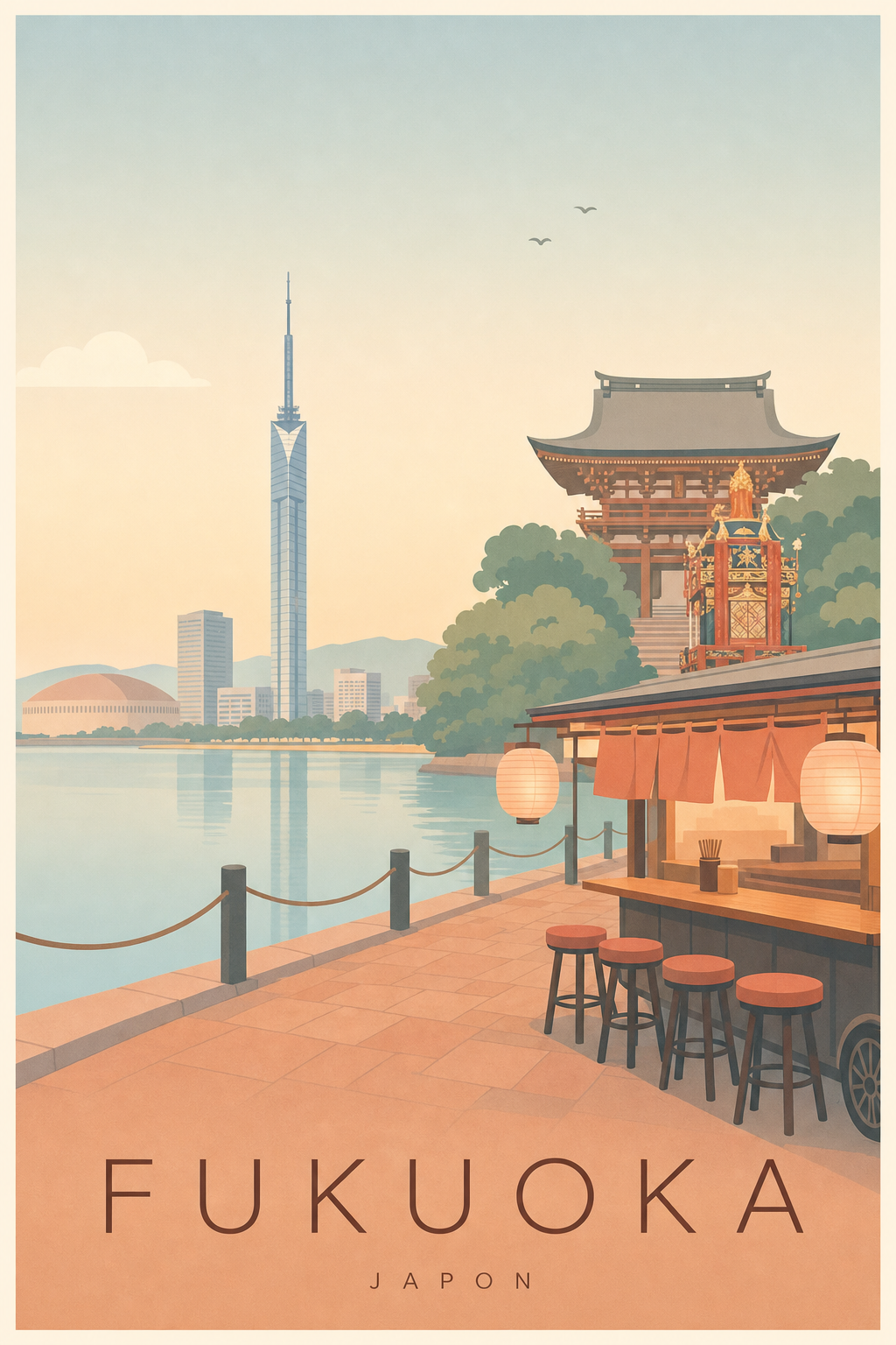 Affiche de Fukuoka - Poster Calme