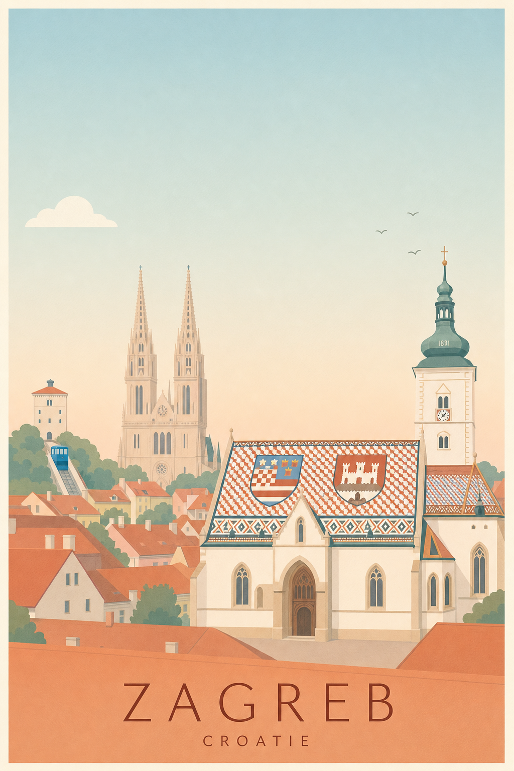 Affiche de Zagreb - Poster Calme