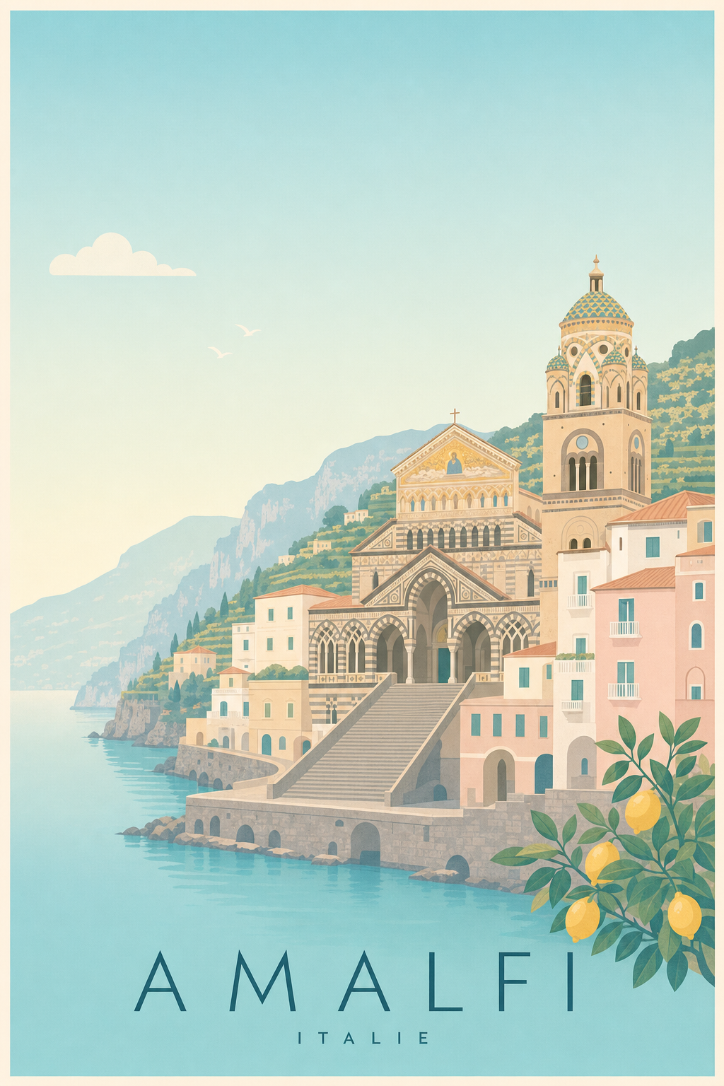 Affiche d'Amalfi - Poster Calme