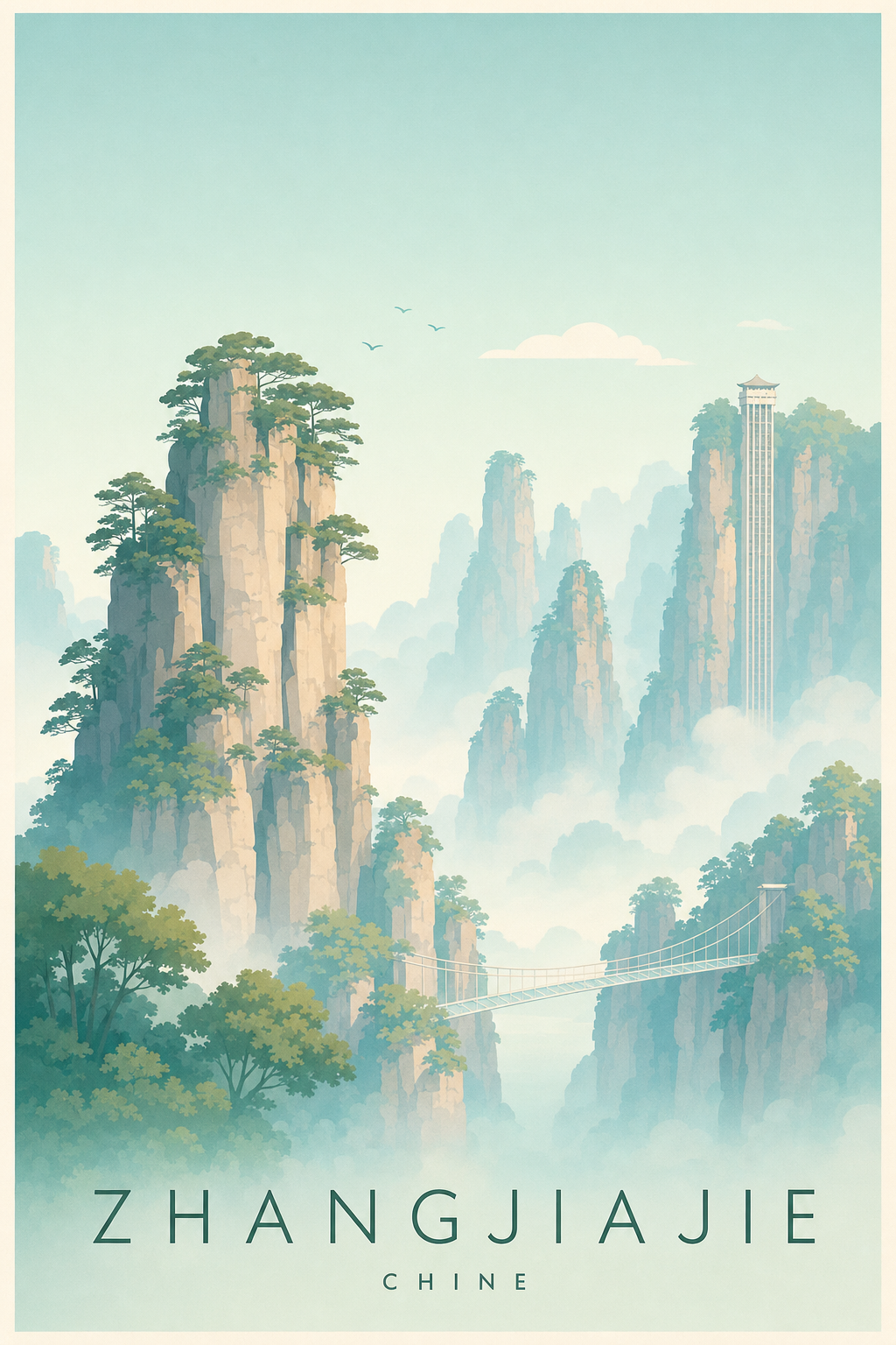 Affiche de Zhangjiajie - Poster Calme