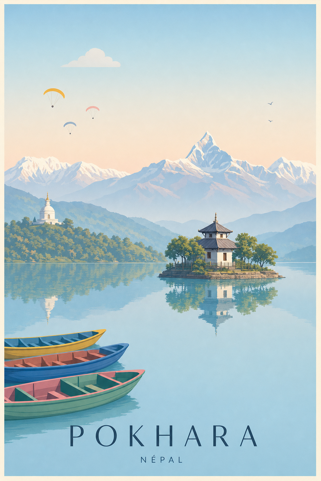 Affiche de Pokhara - Poster Calme