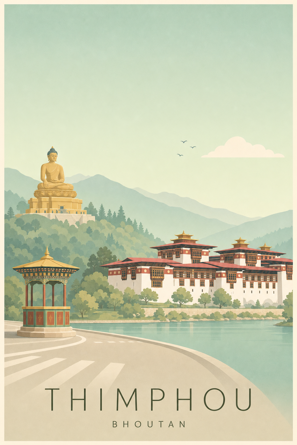 Affiche de Thimphou - Poster Calme