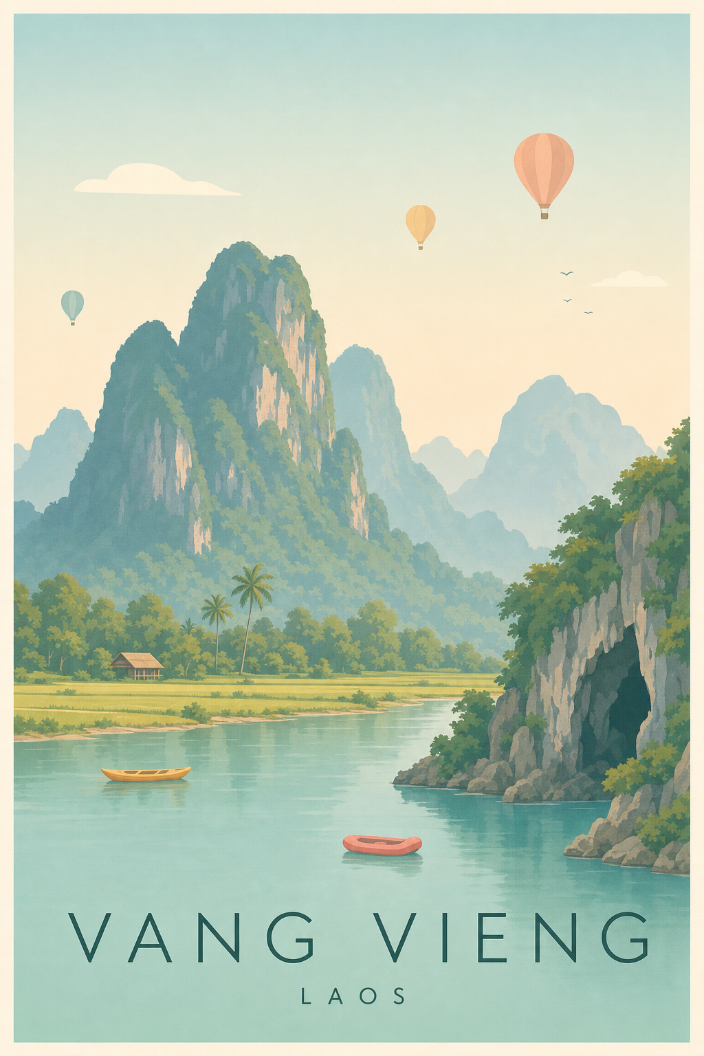 Affiche de Vang Vieng - Poster Calme