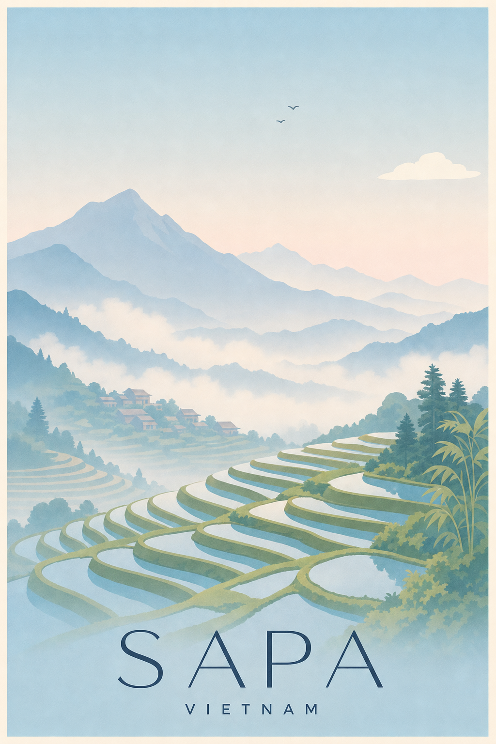 Affiche de Sapa - Poster Calme