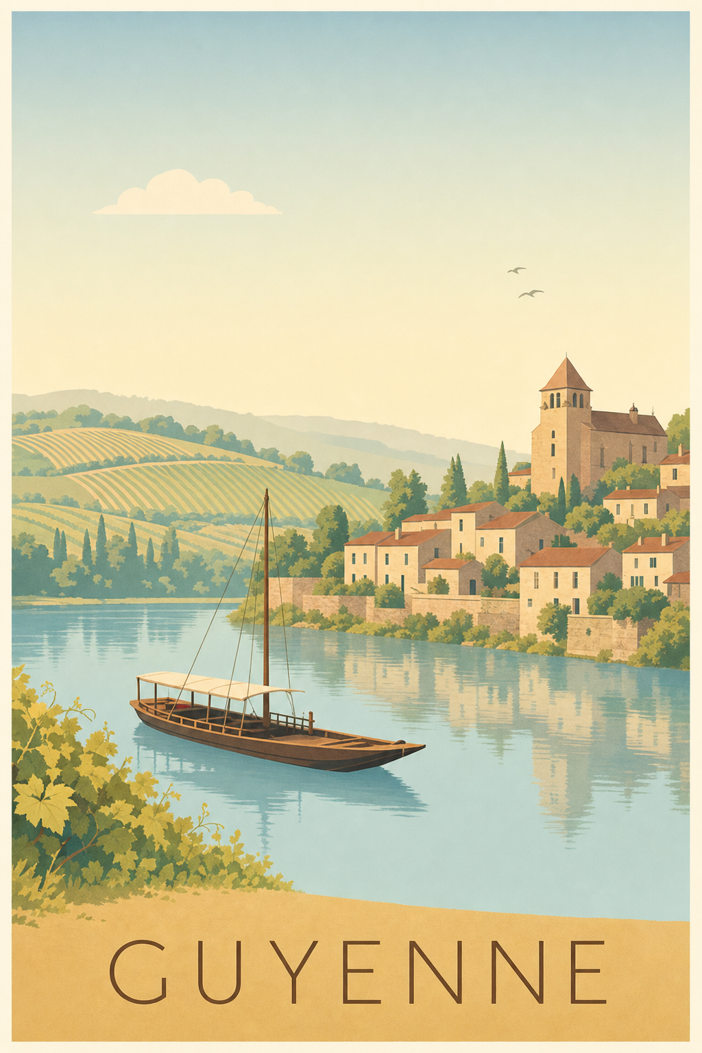 Affiche de la Guyenne - Poster de la Garonne
