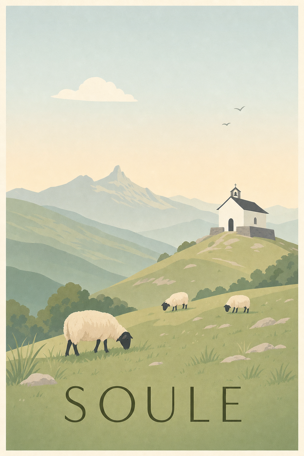 Affiche de la Soule - Poster de la montagne basque