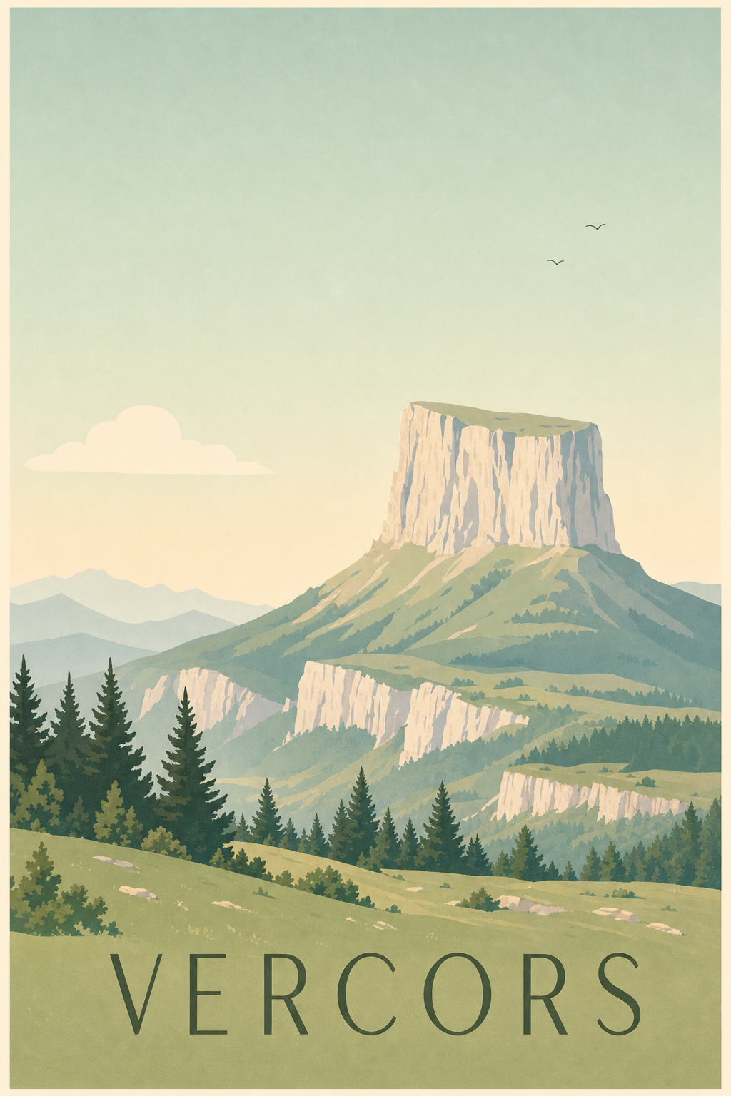 Affiche du Vercors - Poster du Mont Aiguille
