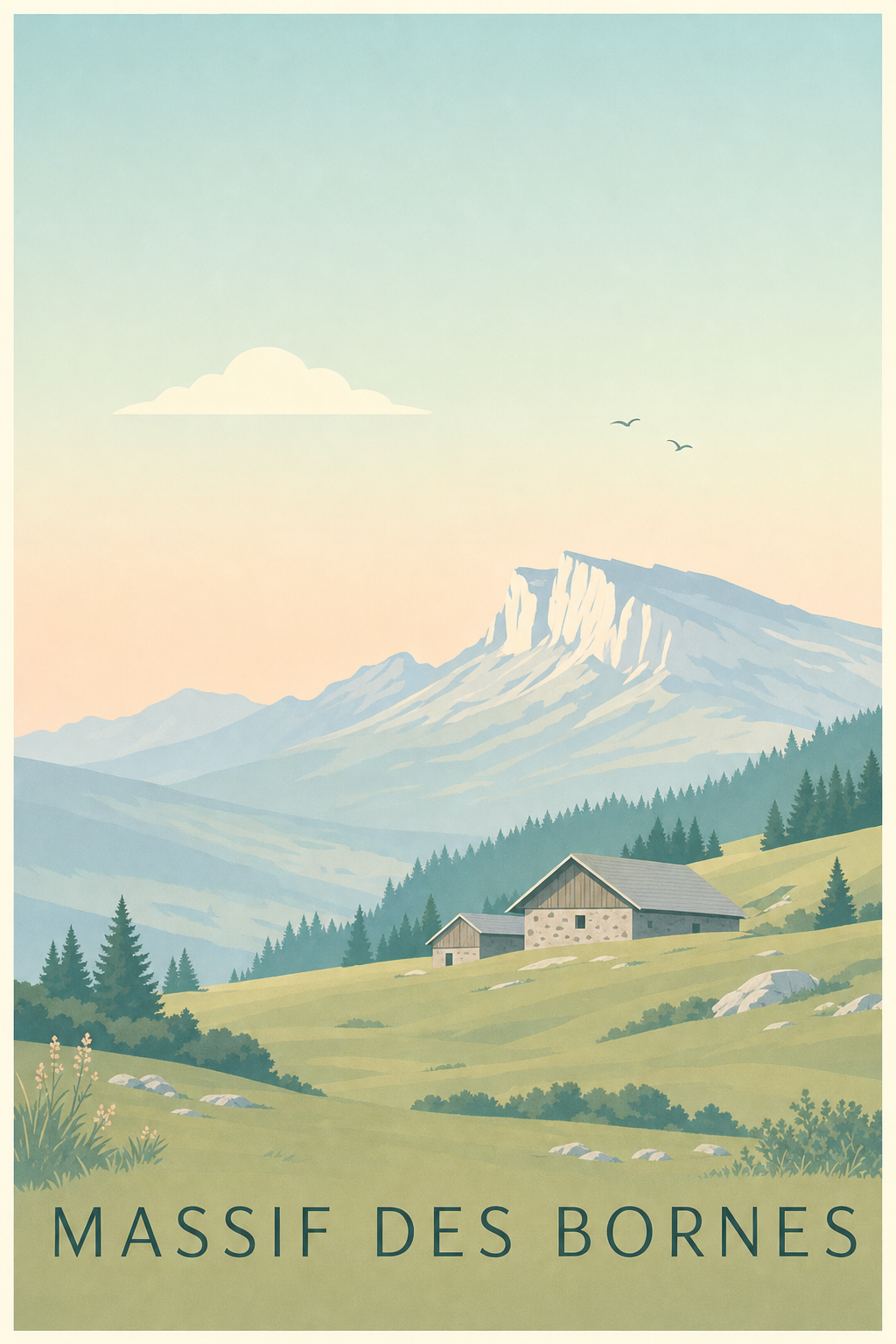 Affiche des Massif des Bornes - Poster du plateau des Glières