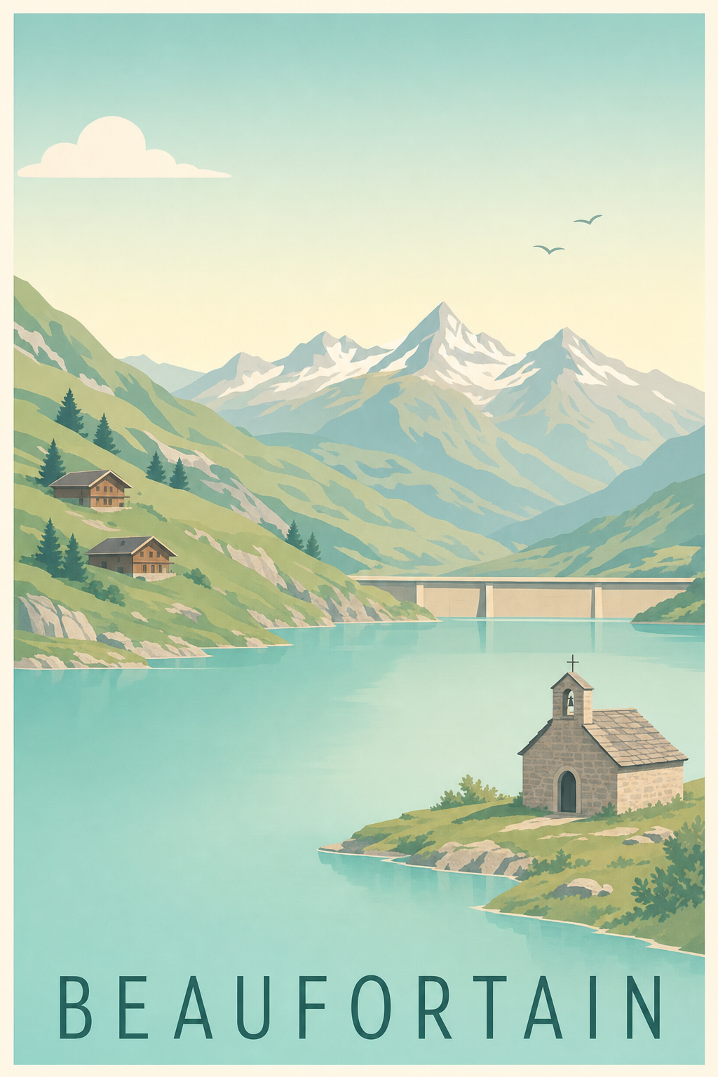 Affiche du Beaufortain - Poster du lac de Roselend