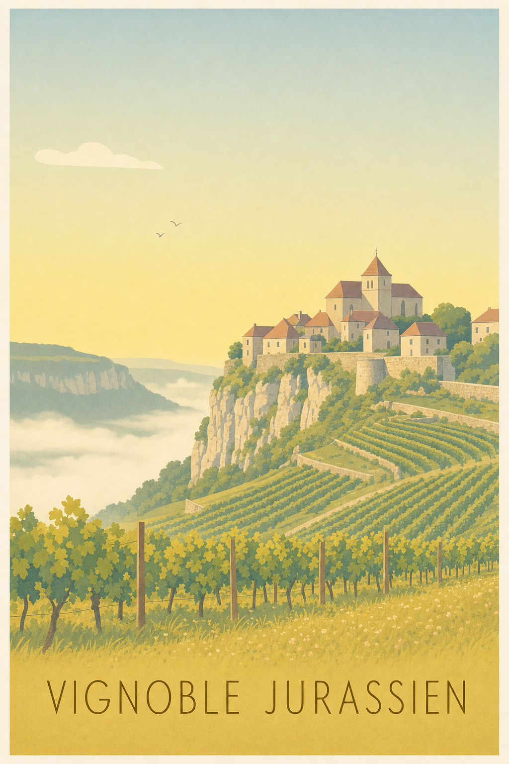 Affiche du Vignoble jurassien - Poster de Château-Chalon