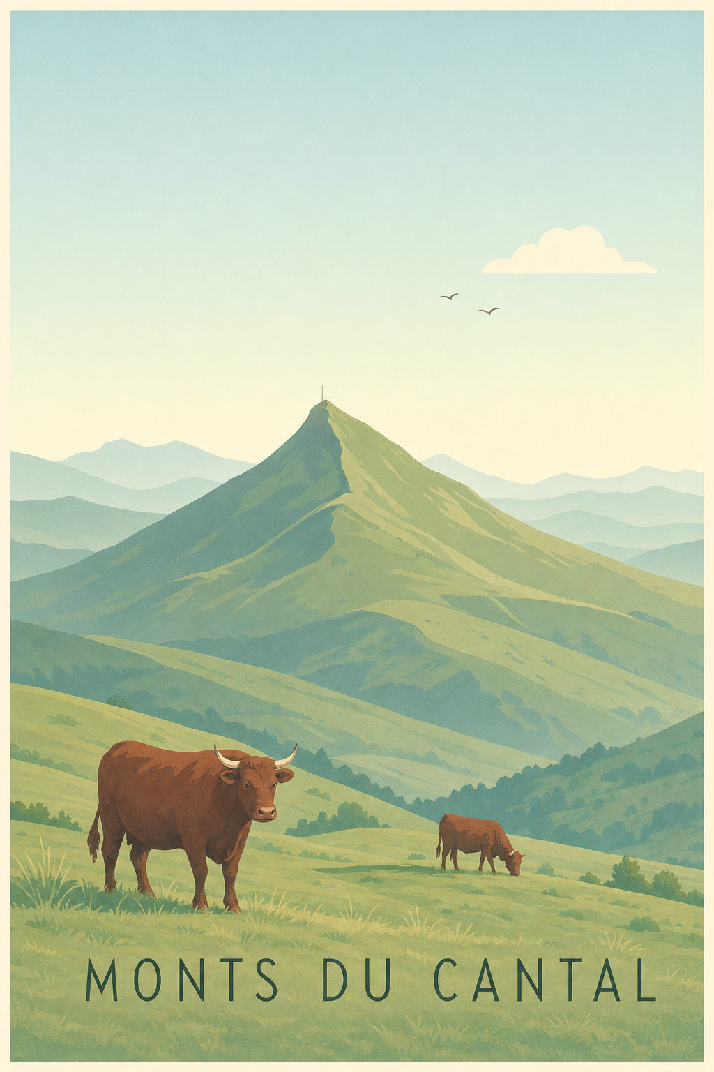 Affiche des Monts du Cantal - Poster du puy Mary
