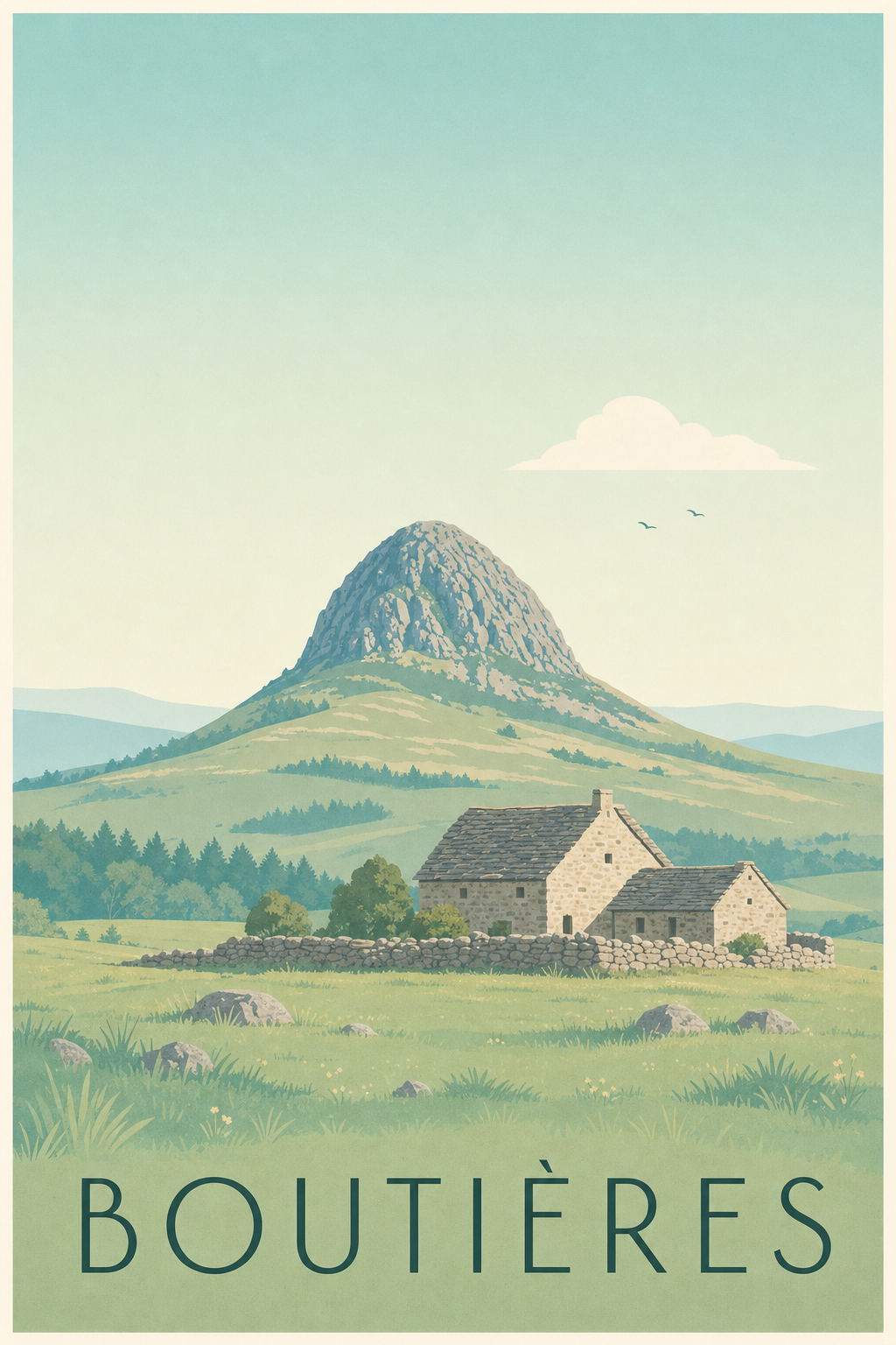 Affiche des Boutières - Poster du mont Gerbier de Jonc