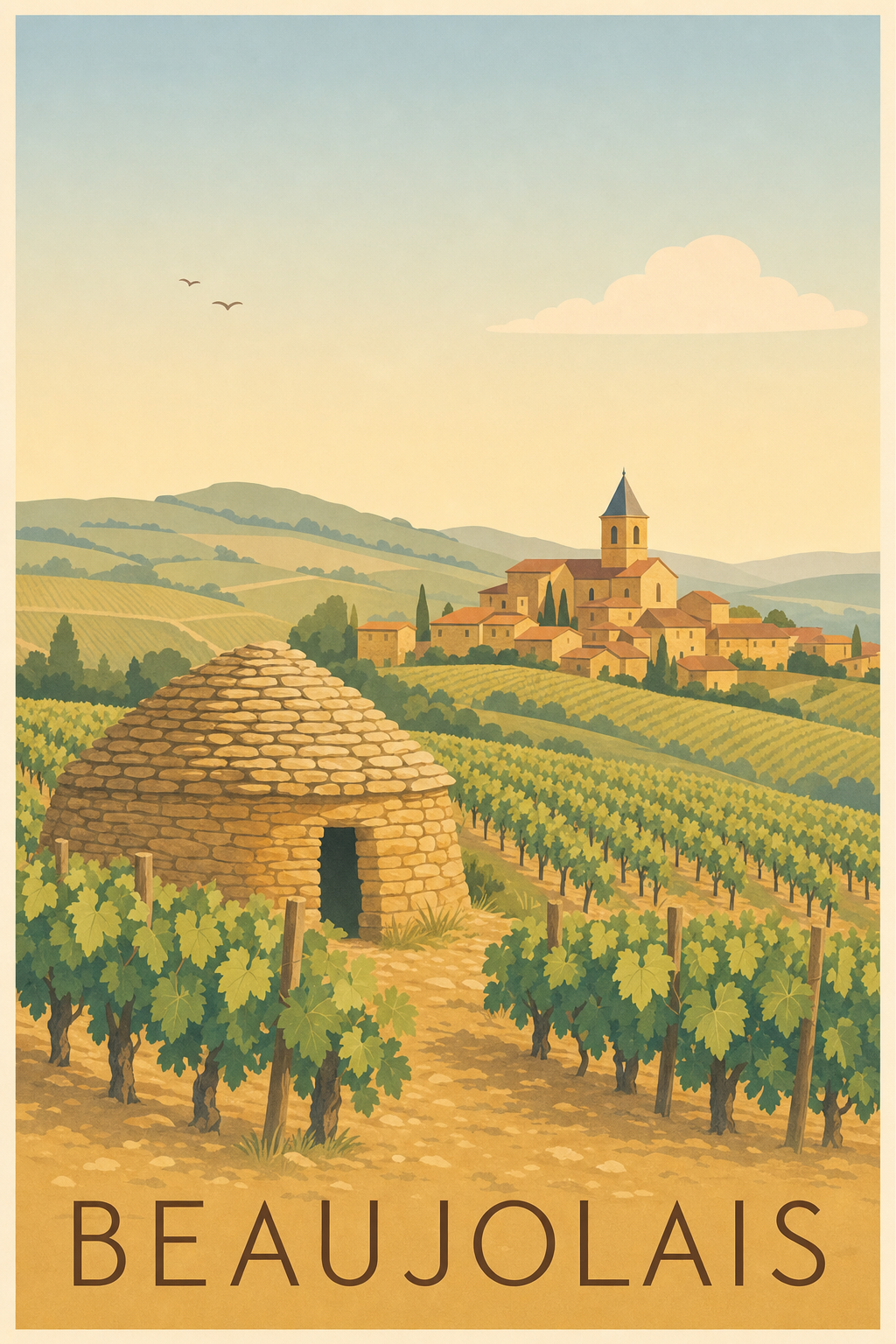 Affiche du Beaujolais - Poster des pierres dorées