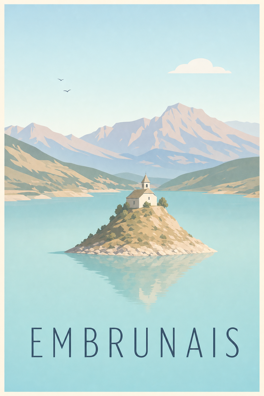 Affiche de l'Embrunais - Poster du lac de Serre-Ponçon