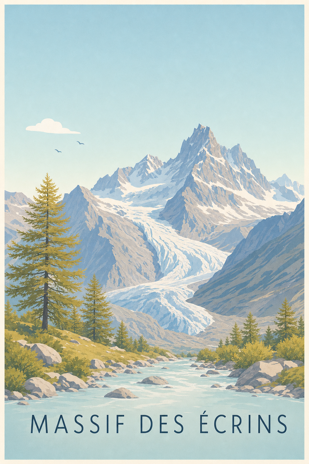 Affiche des Massif des Écrins - Poster de la Barre des Écrins