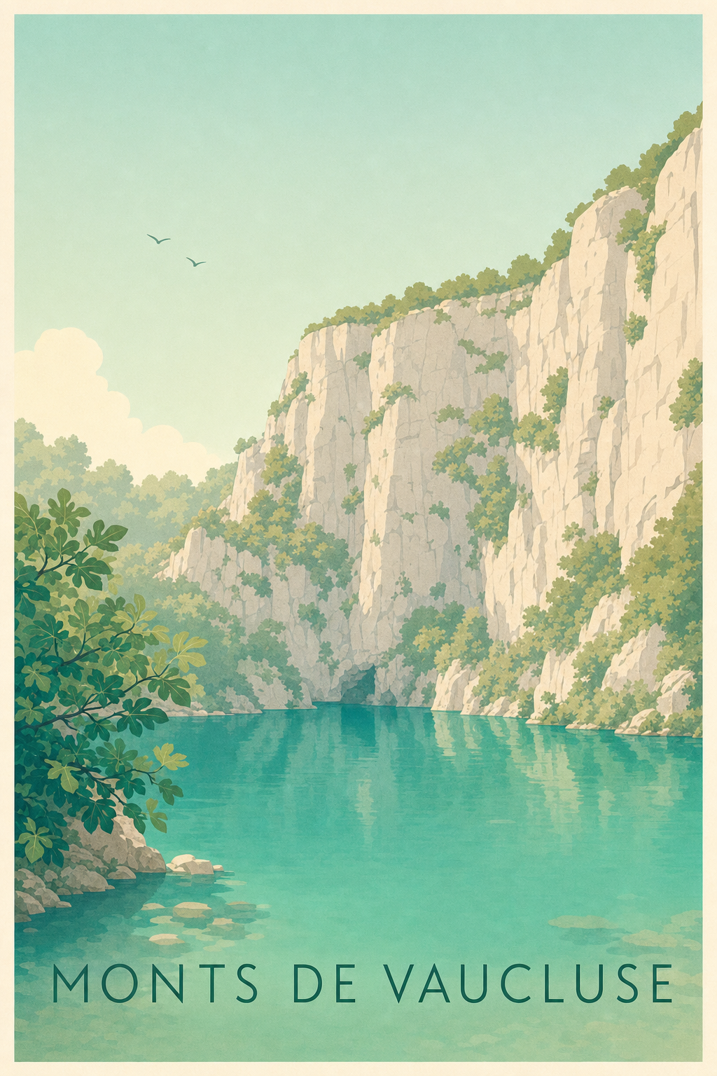Affiche des Monts de Vaucluse - Poster de Fontaine-de-Vaucluse
