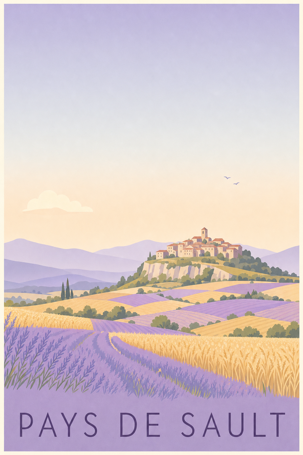 Affiche du Pays de Sault - Poster de la lavande de Provence