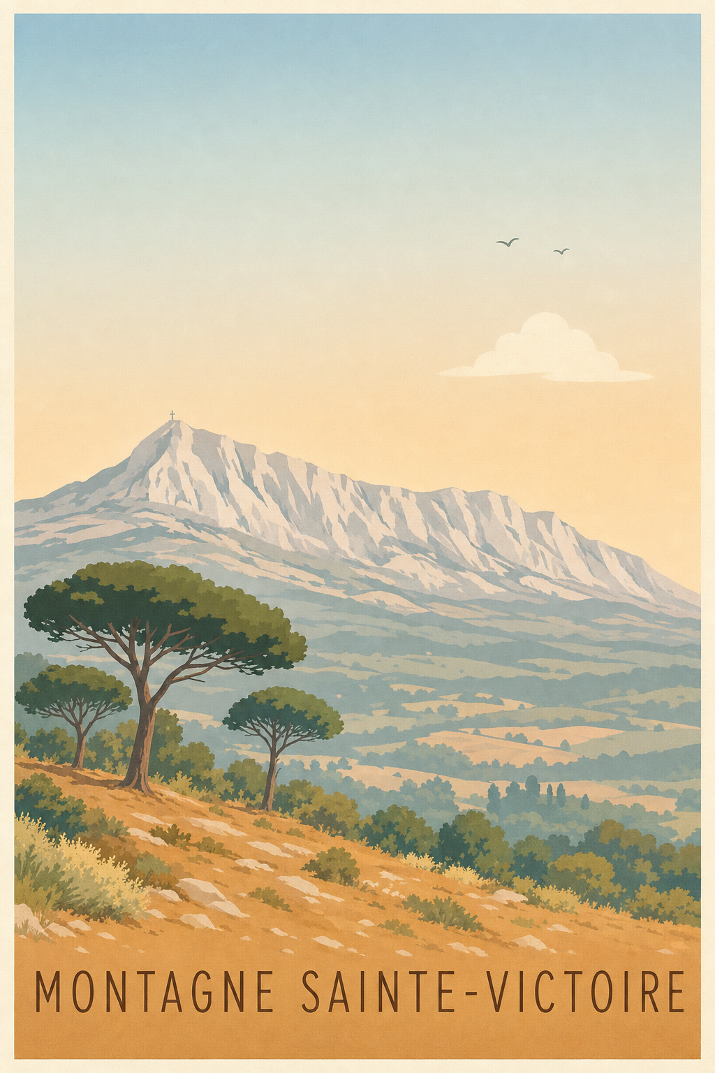 Affiche de la Montagne Sainte-Victoire - Poster d'Aix-en-Provence