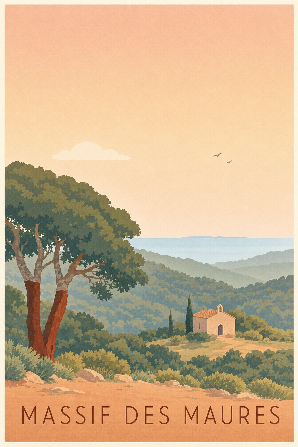Affiche des Massif des Maures - Poster du golfe de Saint-Tropez