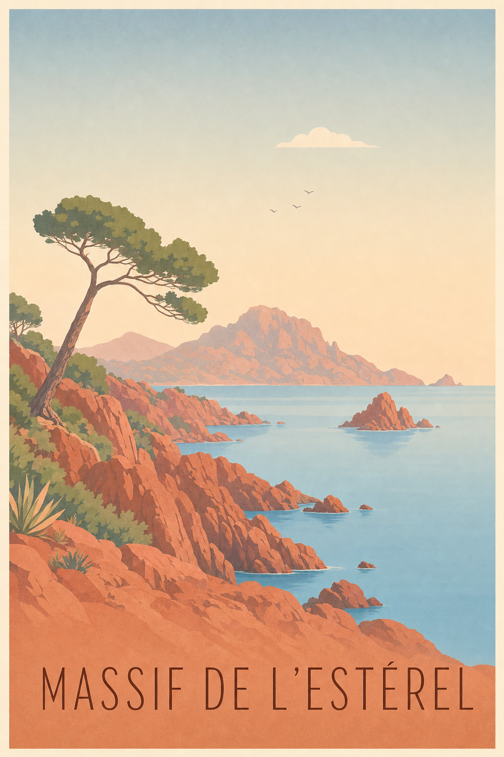 Affiche de l'Massif de l'Estérel - Poster du pic du Cap Roux
