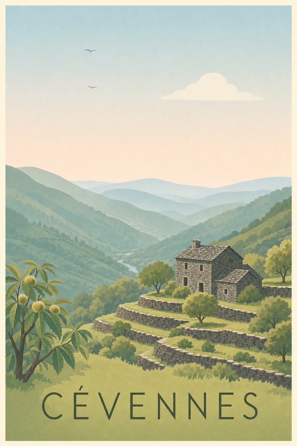 Affiche des Cévennes - Poster du chemin de Stevenson