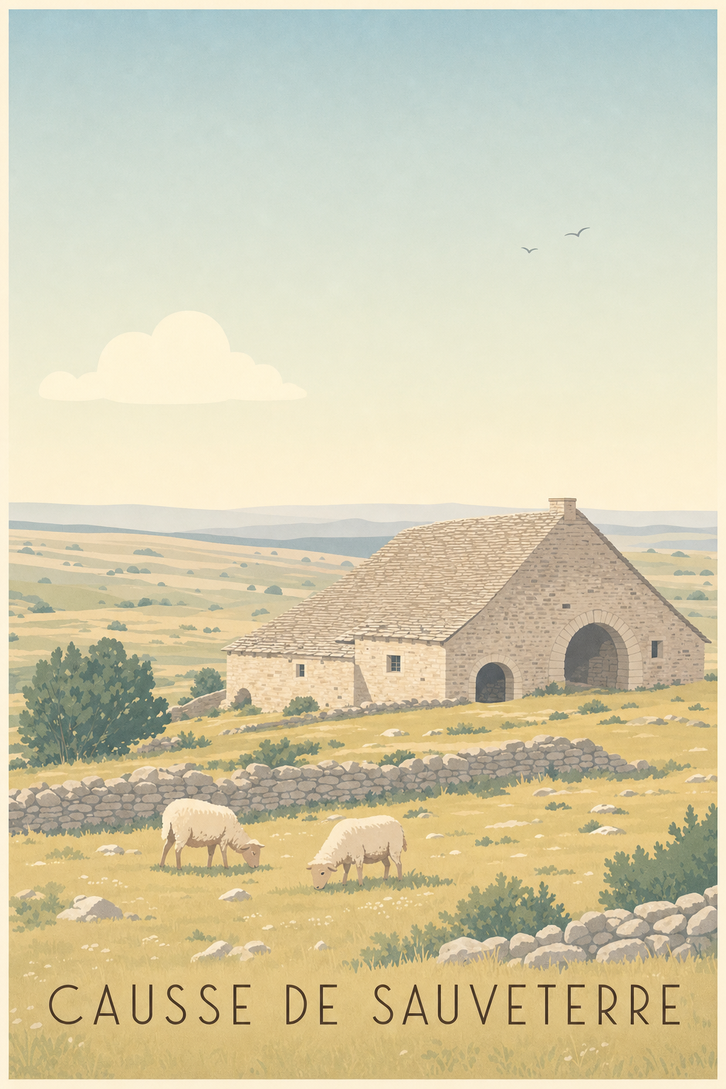 Affiche du Causse de Sauveterre - Poster des Grands Causses