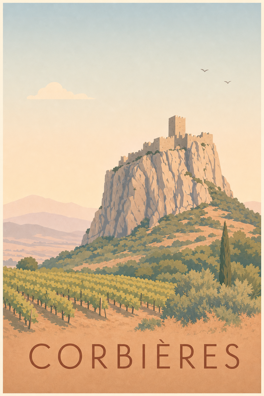 Affiche des Corbières - Poster des châteaux cathares