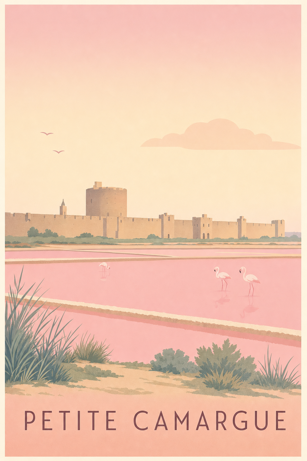 Affiche de la Petite Camargue - Poster d'Aigues-Mortes