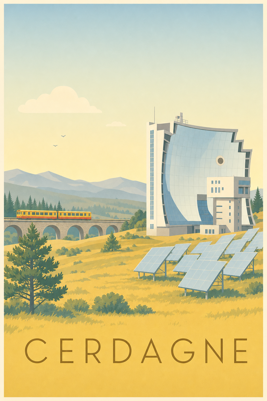 Affiche de Cerdagne, poster four solaire d'Odeillo