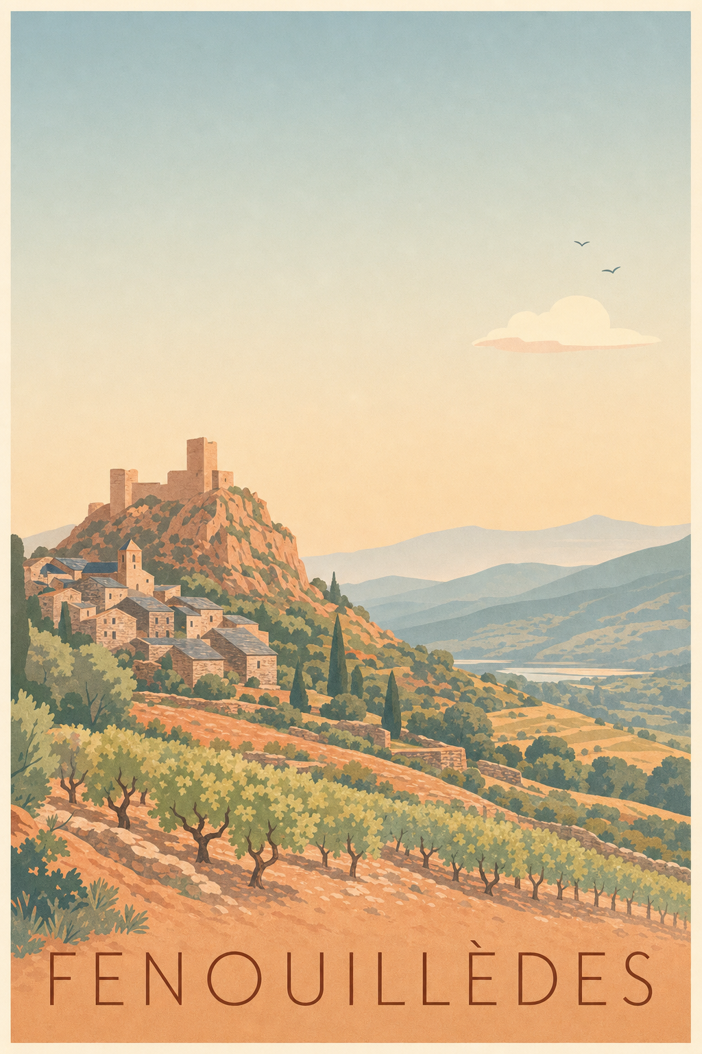 Affiche du Fenouillèdes - Poster des Pyrénées-Orientales