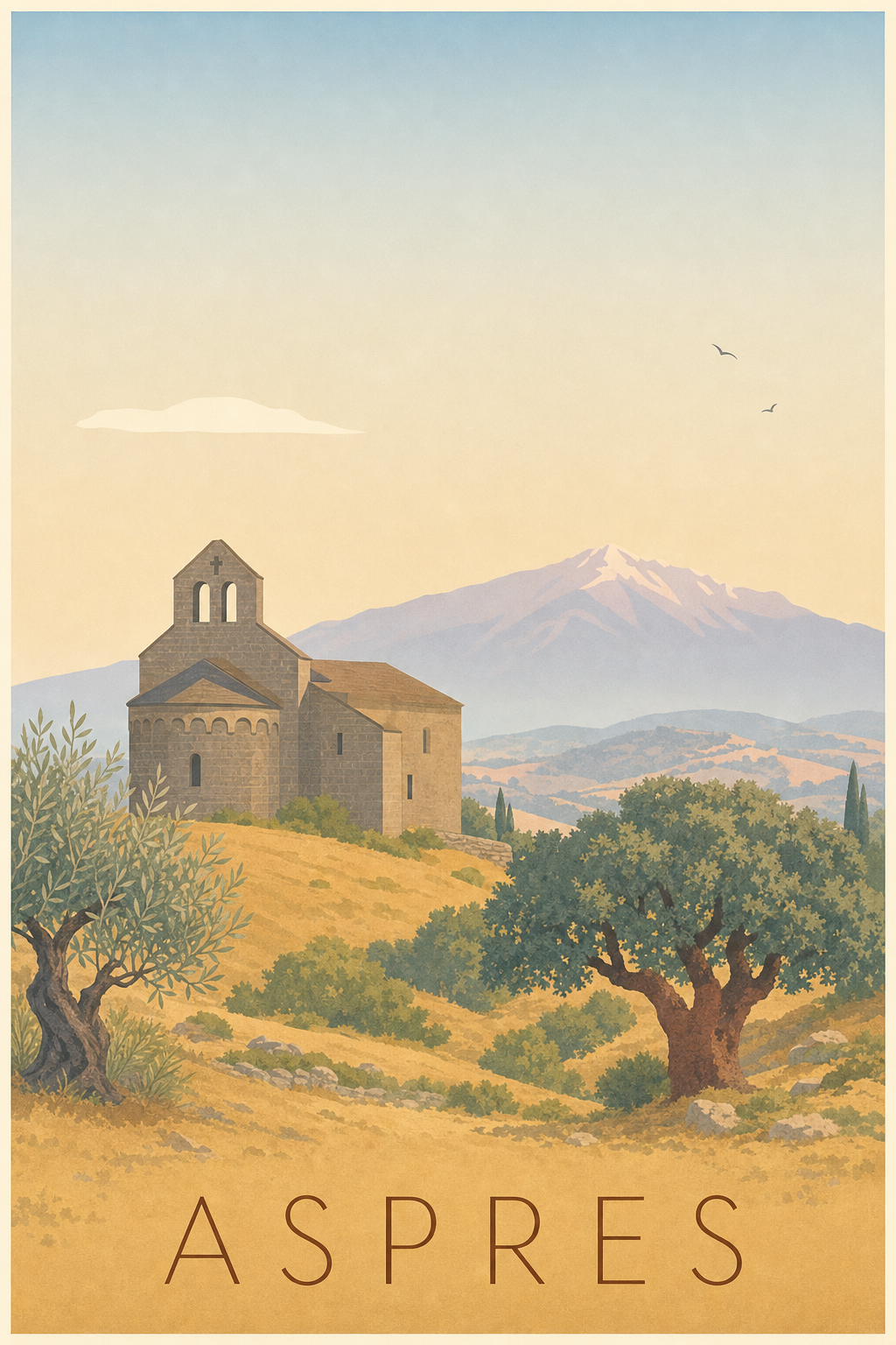 Affiche des Aspres - Poster du prieuré de Serrabone