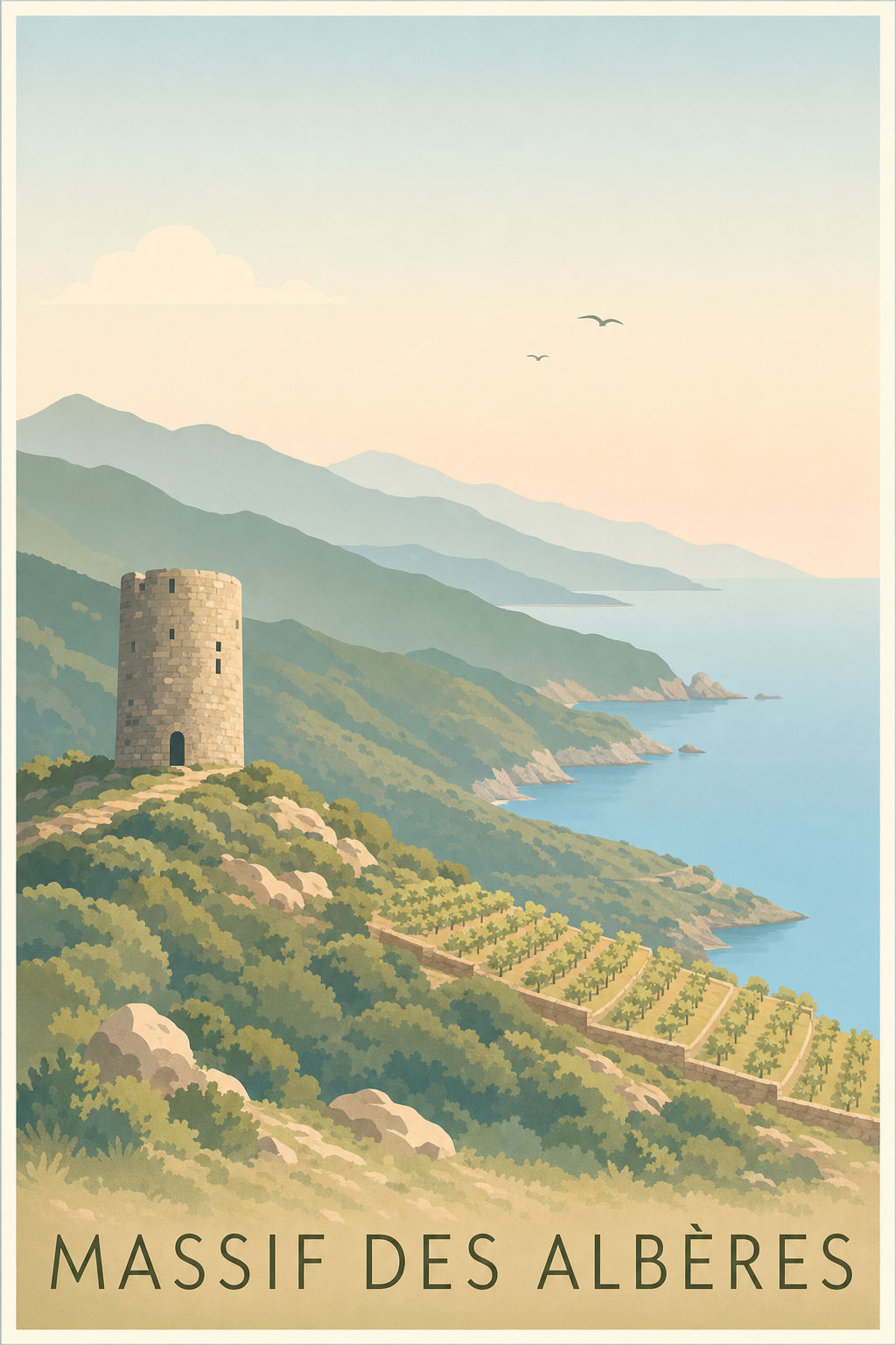 Affiche des Massif des Albères - Poster de Banyuls