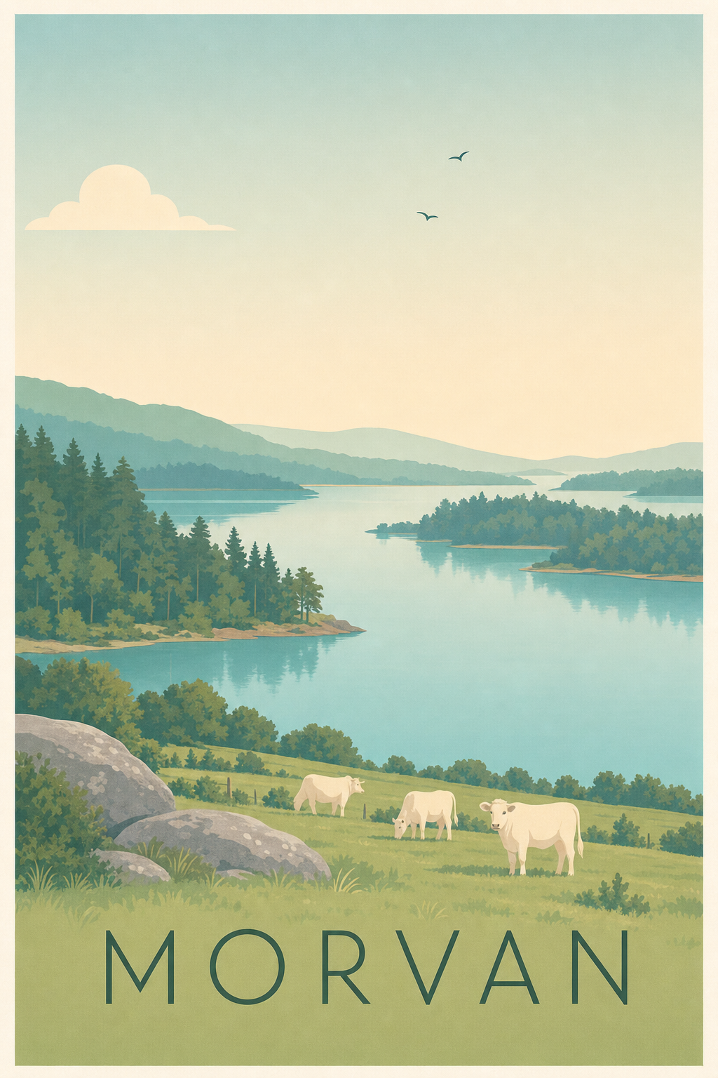 Affiche du Morvan - Poster du lac des Settons