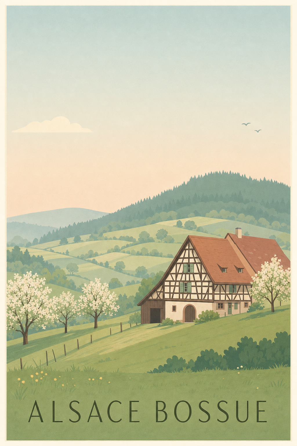 Affiche de l'Alsace Bossue - Poster de La Petite-Pierre