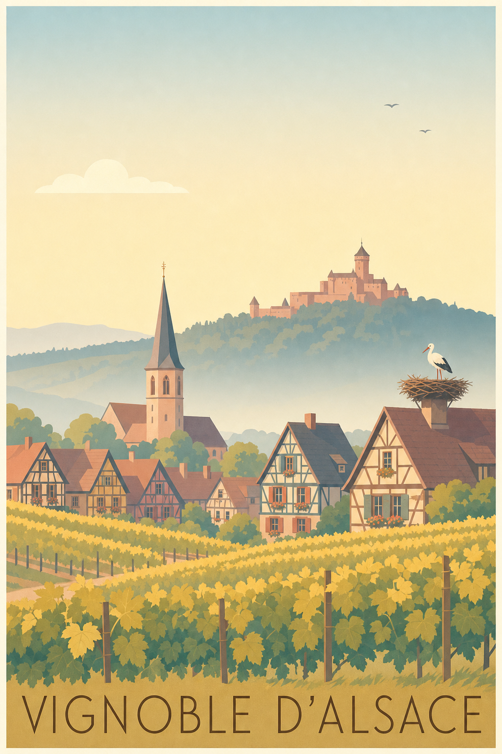 Affiche du Vignoble d'Alsace - Poster de la route des vins d'Alsace