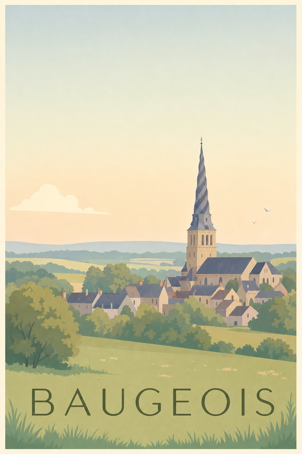 Affiche du Baugeois - Poster des clochers tors