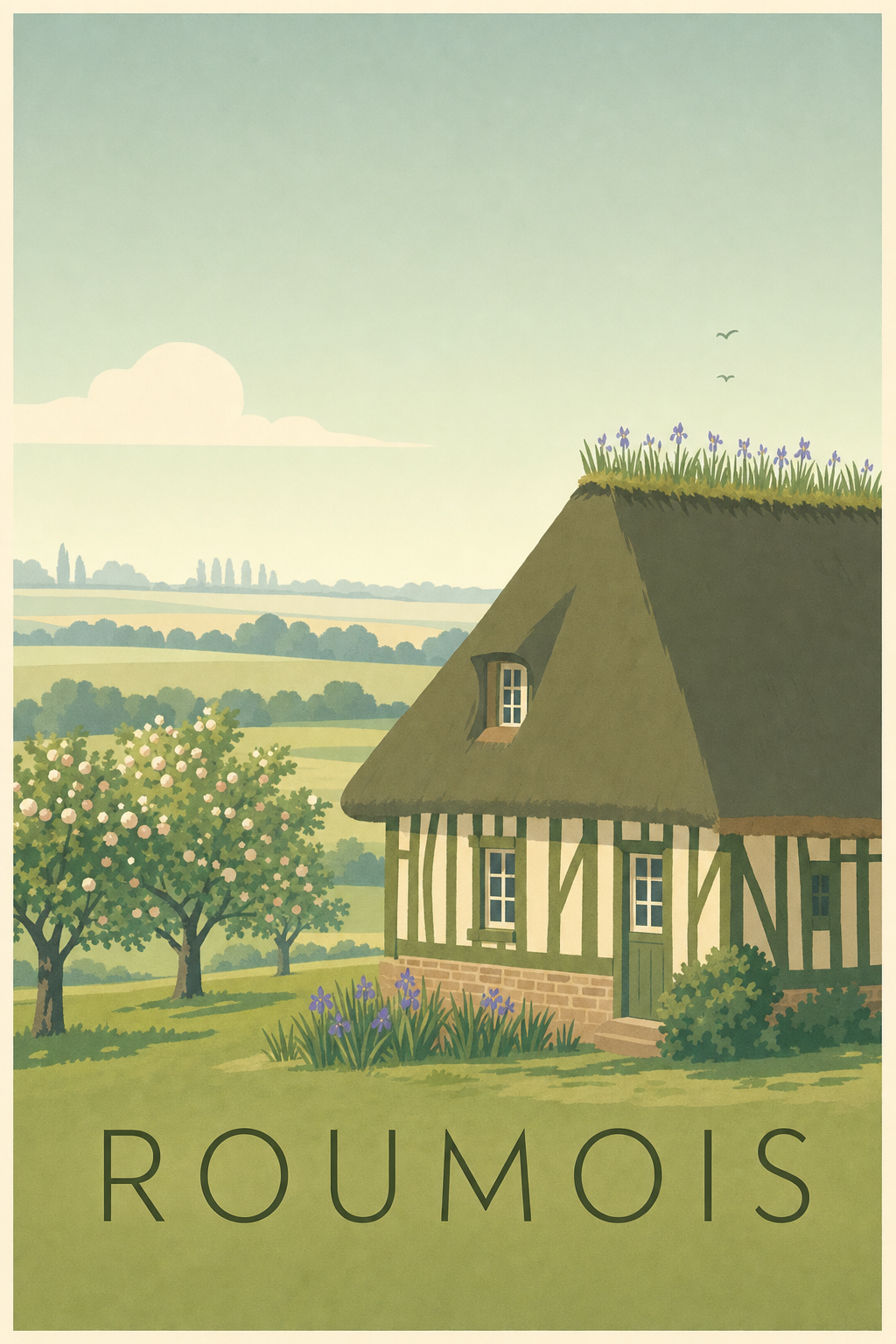 Affiche du Roumois - Poster de la chaumière normande