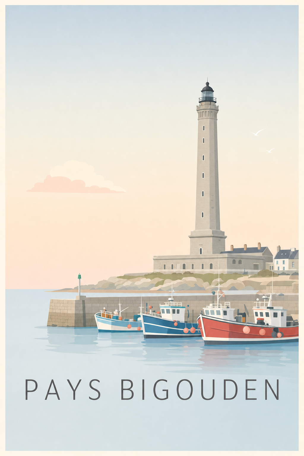 Affiche du Pays bigouden - Poster du phare d'Eckmühl